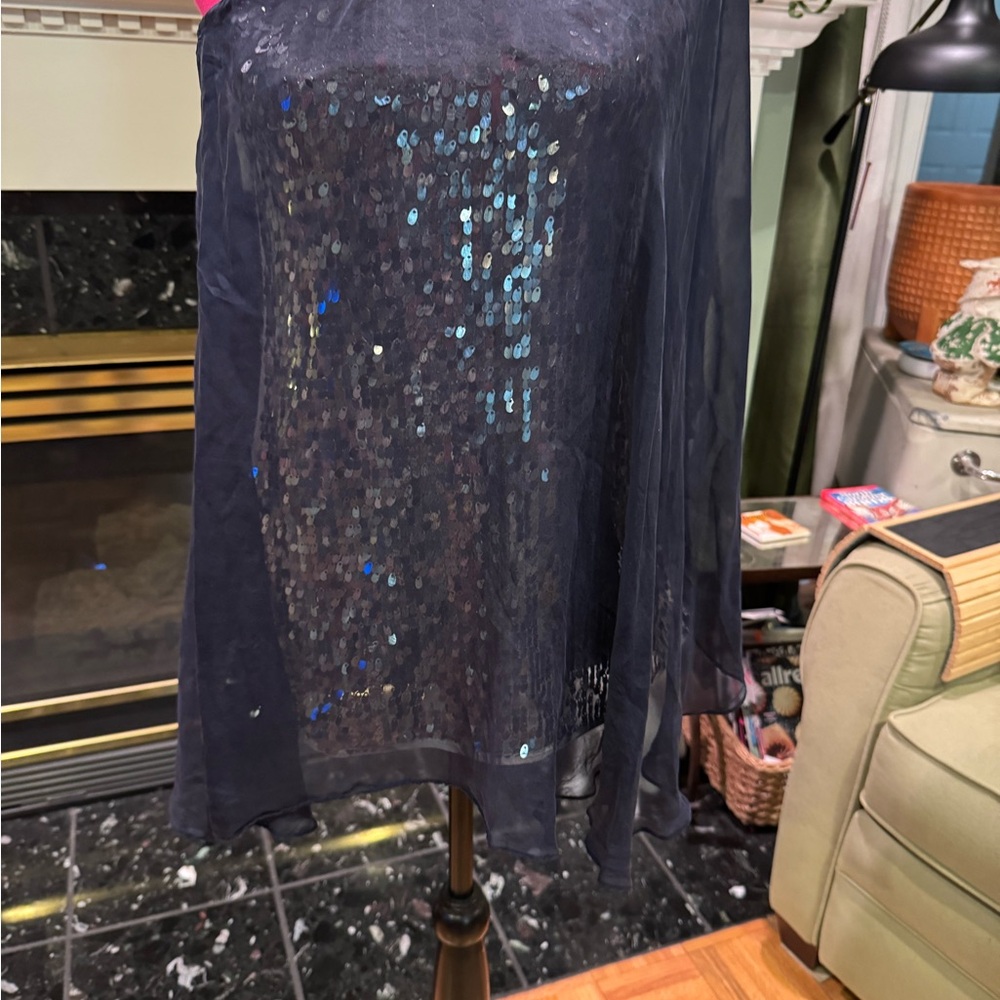 Cocktail party ready! Aryn K Silver Sequin Overlay